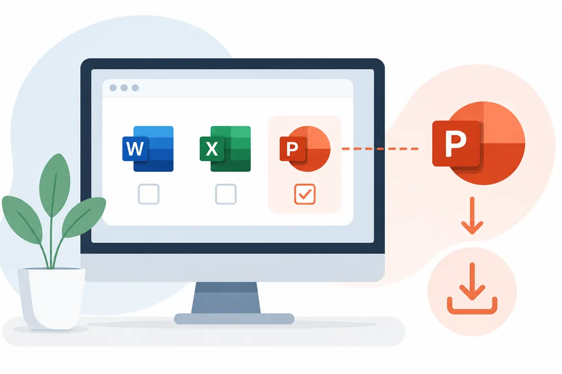 Ilustração: Como baixar só o PowerPoint do Pacote Office