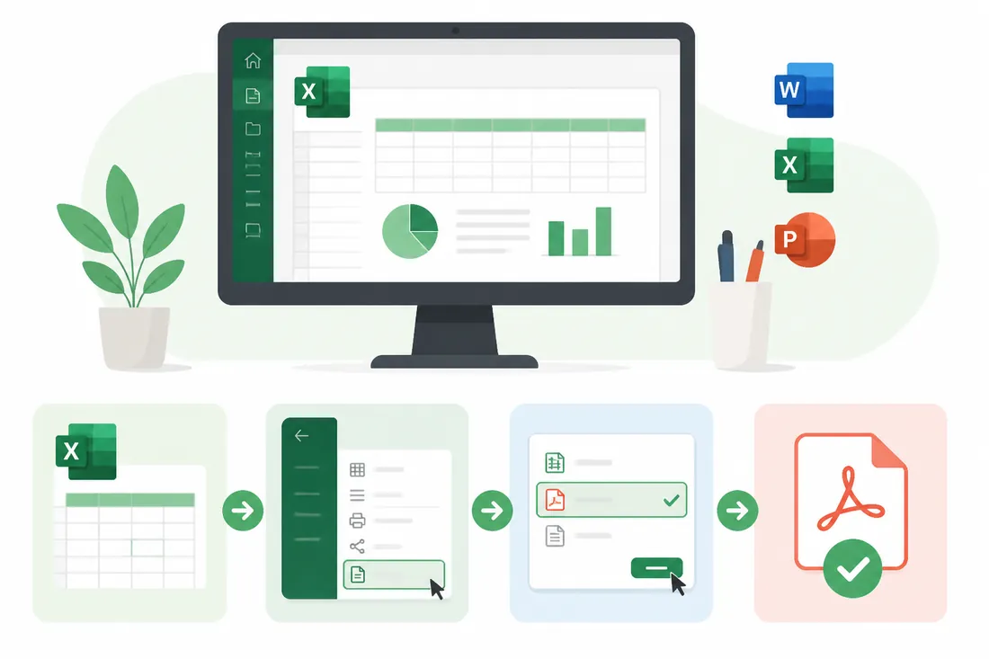 Ilustração: Como Converter Excel em PDF (grátis, passo a passo)