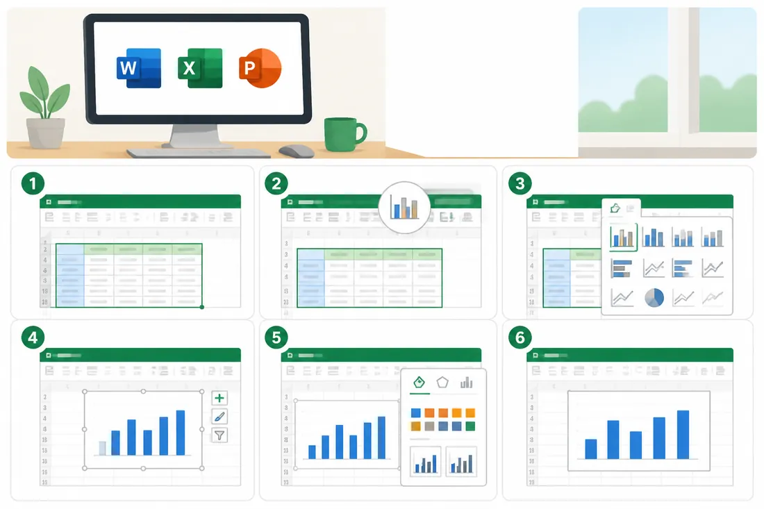 Ilustração: Como fazer um gráfico no Excel passo a passo