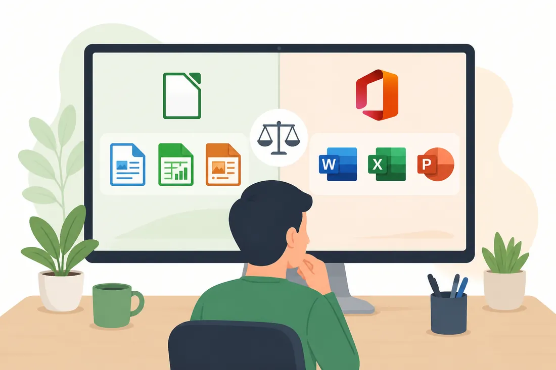 Ilustração: LibreOffice vs Microsoft Office: qual usar em 2026
