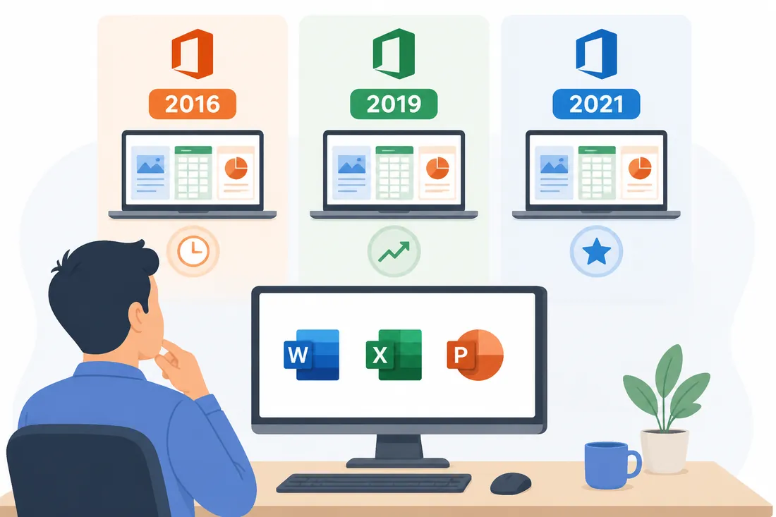 Ilustração: Office 2016 vs 2019 vs 2021: Qual Versão Escolher